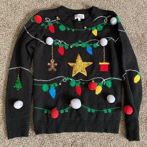 Christmas Sweater With Sequins and Bells